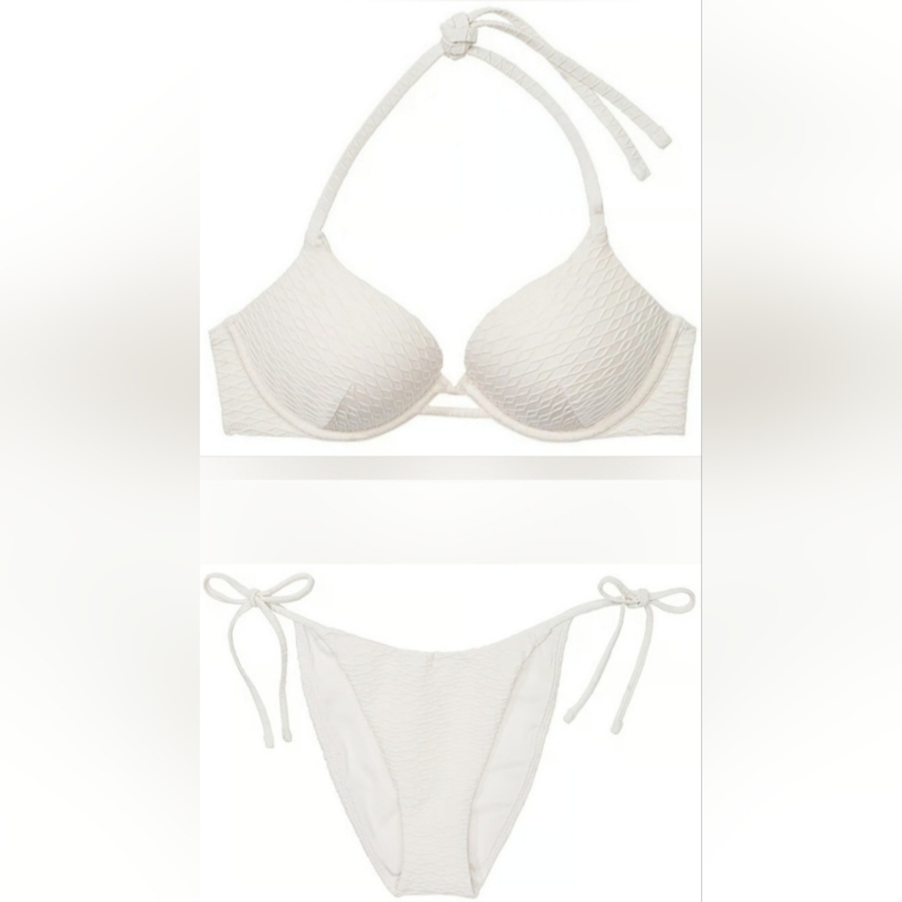 38C/M Victoria's Secret Swim Bombshell Bikini Top Bikini Set Coconut White